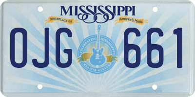 MS license plate OJG661