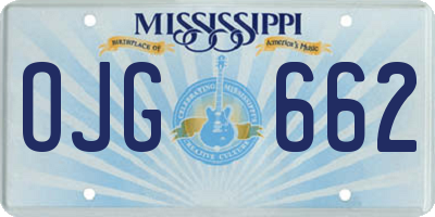 MS license plate OJG662