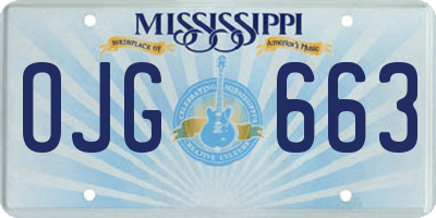 MS license plate OJG663