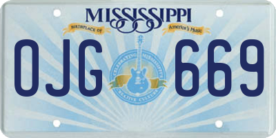 MS license plate OJG669