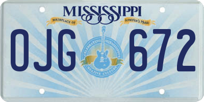 MS license plate OJG672