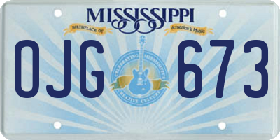 MS license plate OJG673