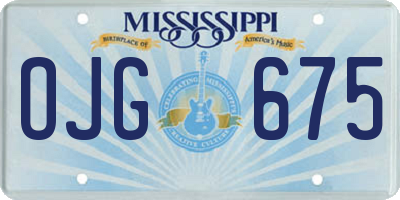 MS license plate OJG675