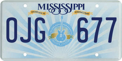 MS license plate OJG677