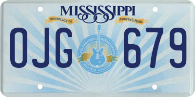 MS license plate OJG679