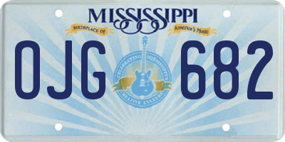 MS license plate OJG682