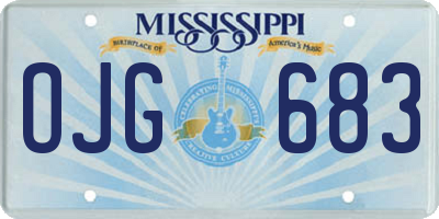 MS license plate OJG683