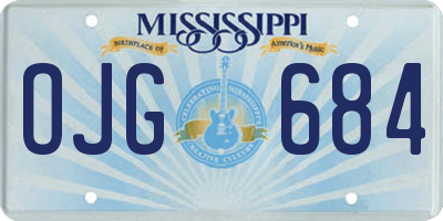 MS license plate OJG684