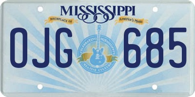 MS license plate OJG685