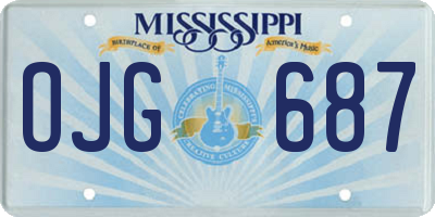 MS license plate OJG687