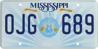 MS license plate OJG689