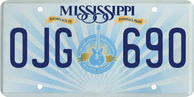 MS license plate OJG690