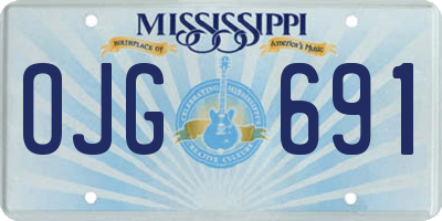 MS license plate OJG691