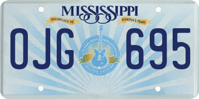 MS license plate OJG695
