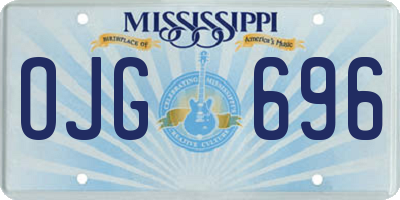 MS license plate OJG696