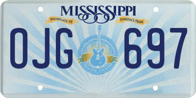 MS license plate OJG697