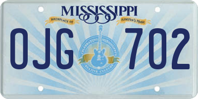 MS license plate OJG702
