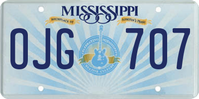 MS license plate OJG707