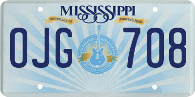 MS license plate OJG708