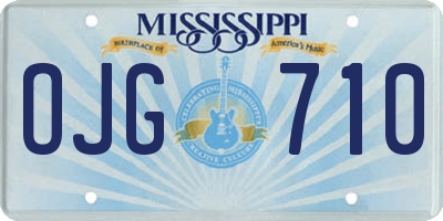 MS license plate OJG710