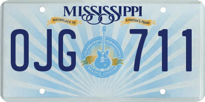 MS license plate OJG711
