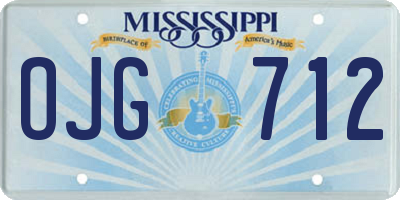 MS license plate OJG712