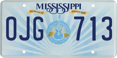 MS license plate OJG713