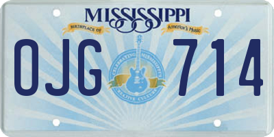 MS license plate OJG714