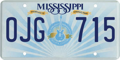 MS license plate OJG715