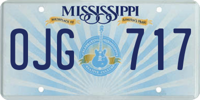 MS license plate OJG717