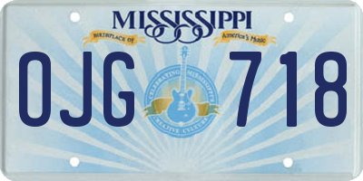 MS license plate OJG718