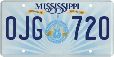 MS license plate OJG720