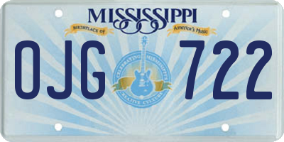 MS license plate OJG722