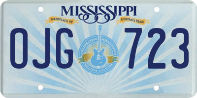 MS license plate OJG723