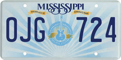 MS license plate OJG724