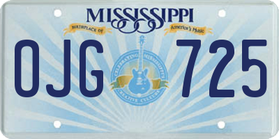 MS license plate OJG725