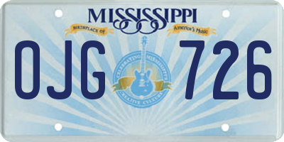 MS license plate OJG726
