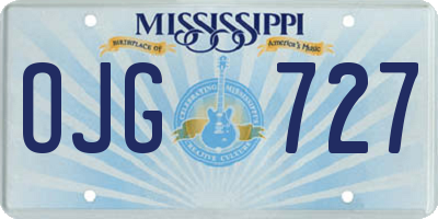 MS license plate OJG727