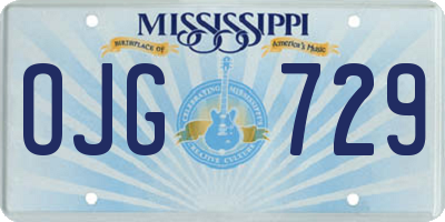 MS license plate OJG729