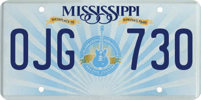MS license plate OJG730