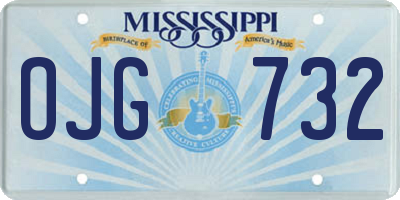 MS license plate OJG732