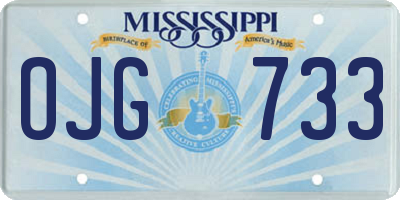 MS license plate OJG733