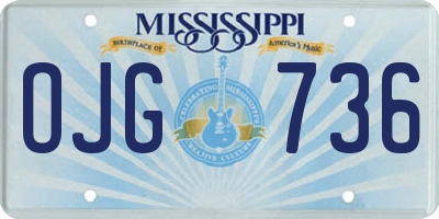 MS license plate OJG736