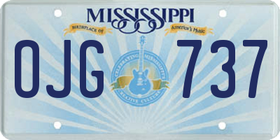 MS license plate OJG737