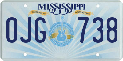 MS license plate OJG738