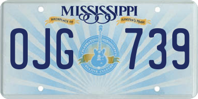 MS license plate OJG739