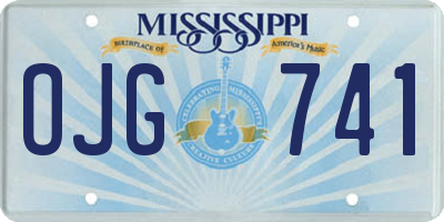 MS license plate OJG741