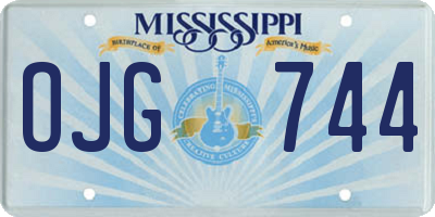 MS license plate OJG744