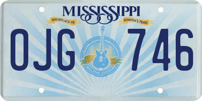 MS license plate OJG746