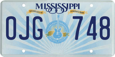 MS license plate OJG748